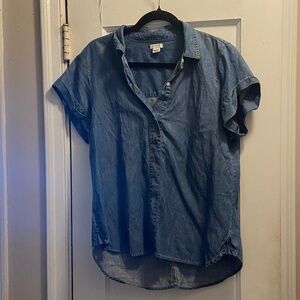 Denim J. Crew Short Sleeve Pop Over